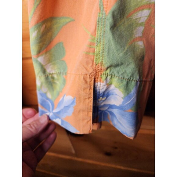 Lauren Ralph Lauren Floral Capris Pants 12 Orage Cotton Beach Drawstring 90s - Picture 3 of 16